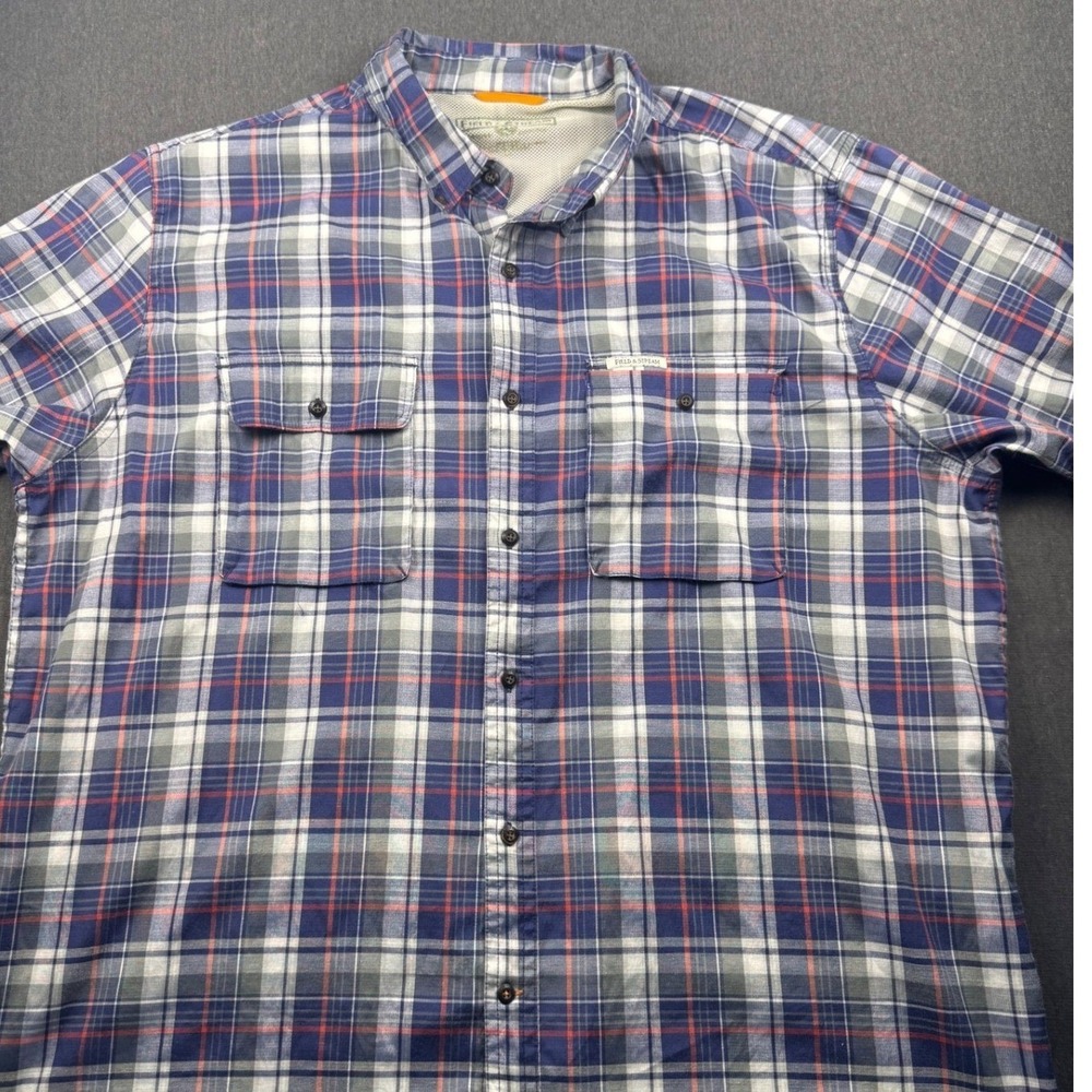 Field & Stream Mens Plaid Button Up Short‎ Sleeve Fishing Shirt